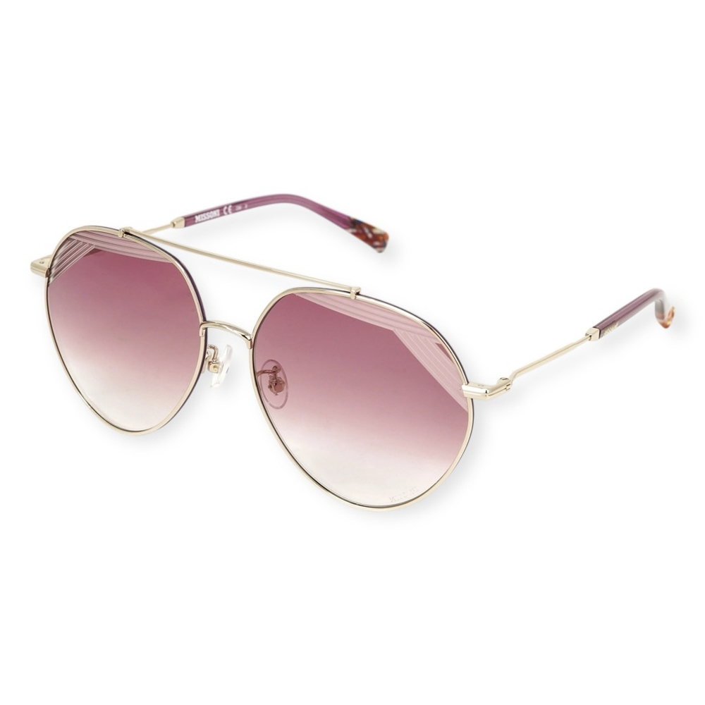 Missoni Sunglasses Pink Gold Purple Round Pilot Aviator Glasses MIS 0015/S